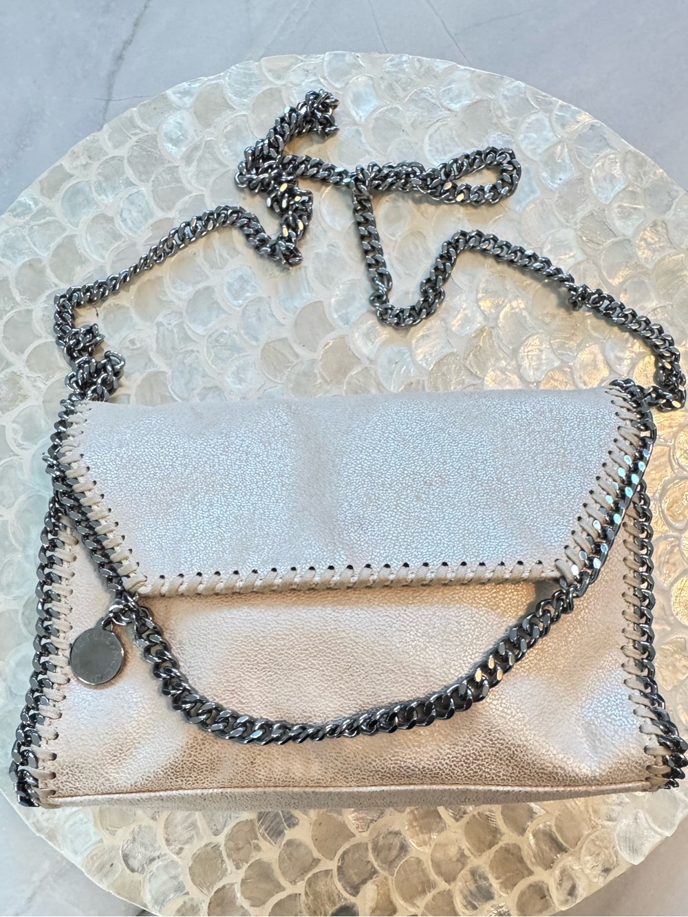 Stella McCartney Fabella Vegan Faux Suede Beige Cross body